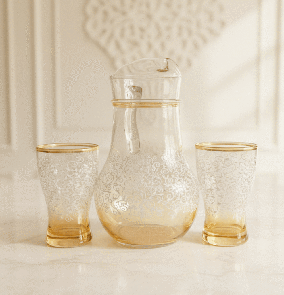 Royal Gold Tint Jug & Glass Set