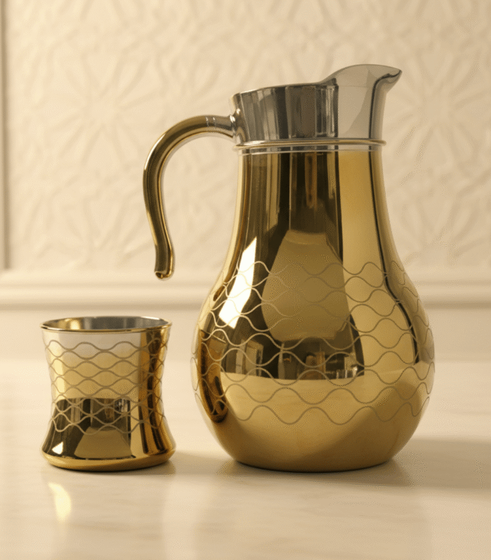 Luxury Golden Jug glass set with DOF glass 7PC (Glassware)