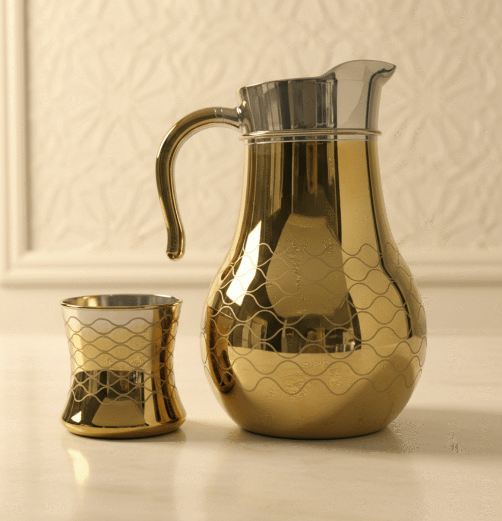 Luxury Golden Jug glass set with DOF glass 7PC (Glassware)